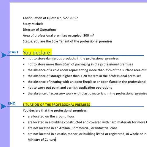 Section markers split PDFs into sections for parsing